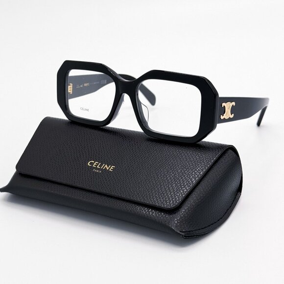 NEW CL50155F 001, GEOMETRIC EYEGLASSES CELINE WOMEN EYEWEAR - Picture 2 of 10